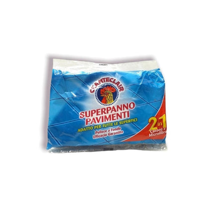 Chanteclair super panno pavimenti cotone e microfibra pulisce a fondo 50X43CM 2IN1