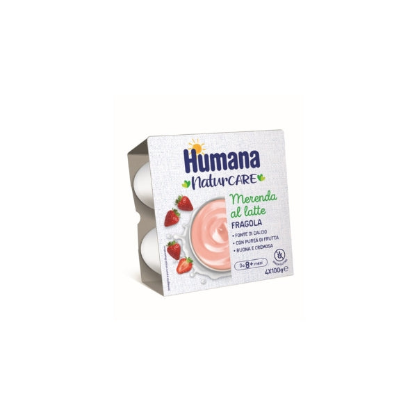 Humana Merenda al Latte da 8+mesi 4x100Gr Fragola