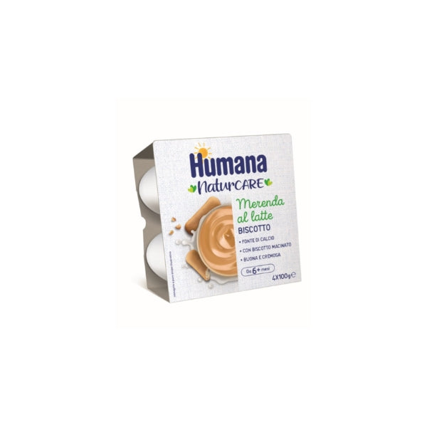 Humana Merenda al Latte da 6+mesi 4x100Gr Biscotto