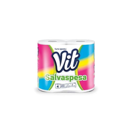 Vit Carta Igienica Salvaspesa Pura Cellulosa 4 Rotoli 2 Veli