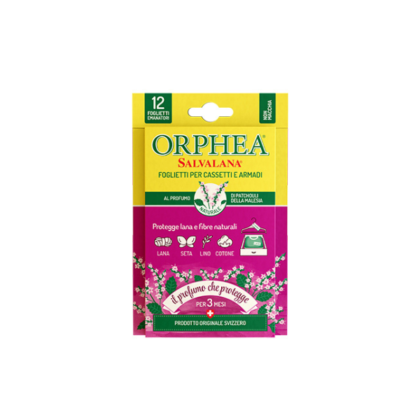 Orphea Salvalana Foglietti per Cassetti e Armadi al Profumo di Patchouli x12