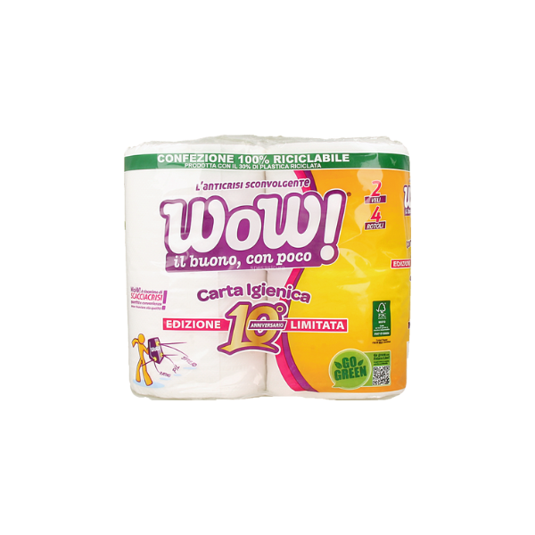 WOW Carta Igienica 4 Rotoli Anniversario 2 Veli